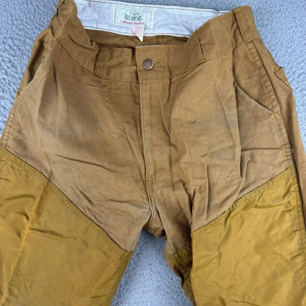 Vintage 70s Red Head Bone-Dry Pants 36x29 Double Knee Hunting Duck Canvas Tan